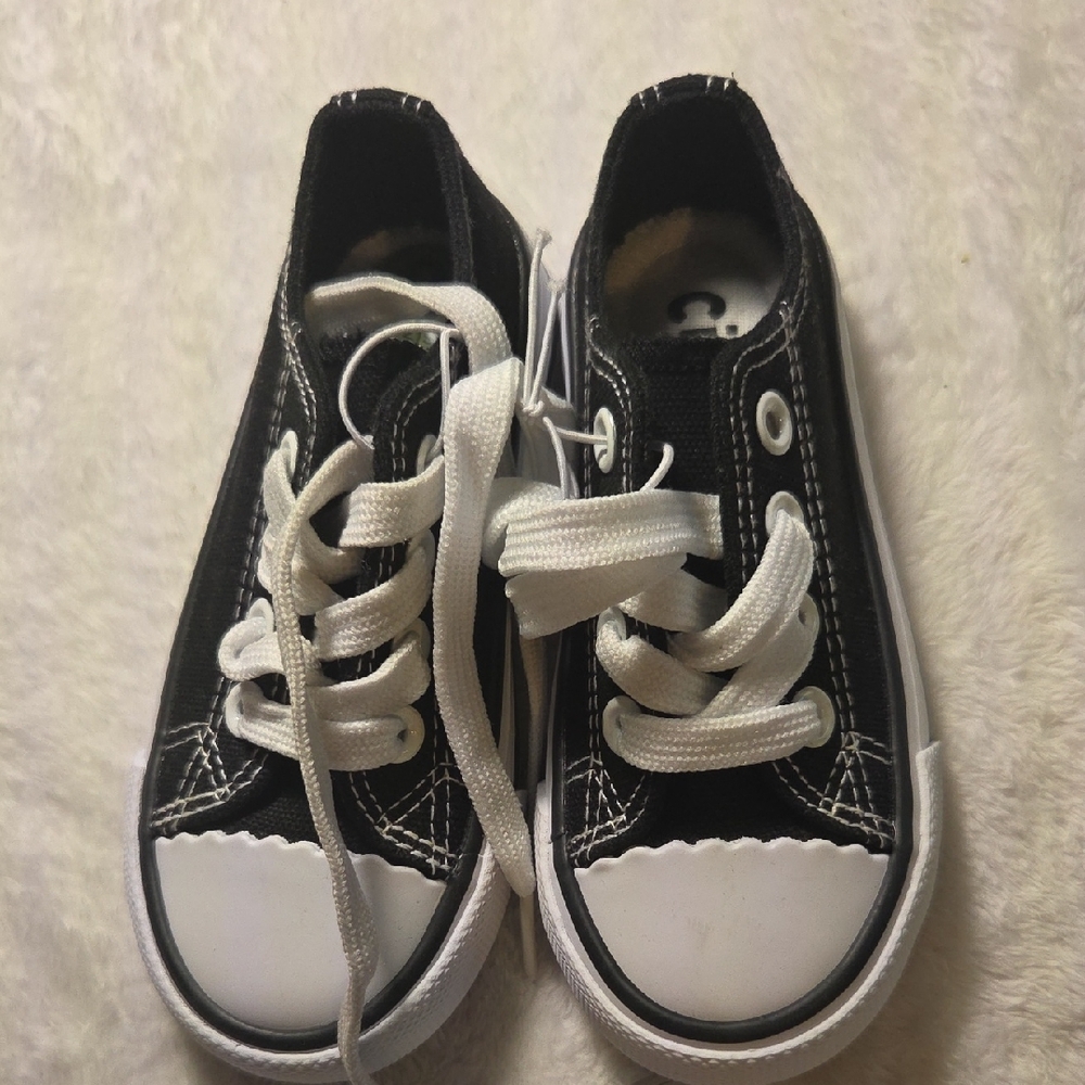 Classic Black and White Kids Sneakers